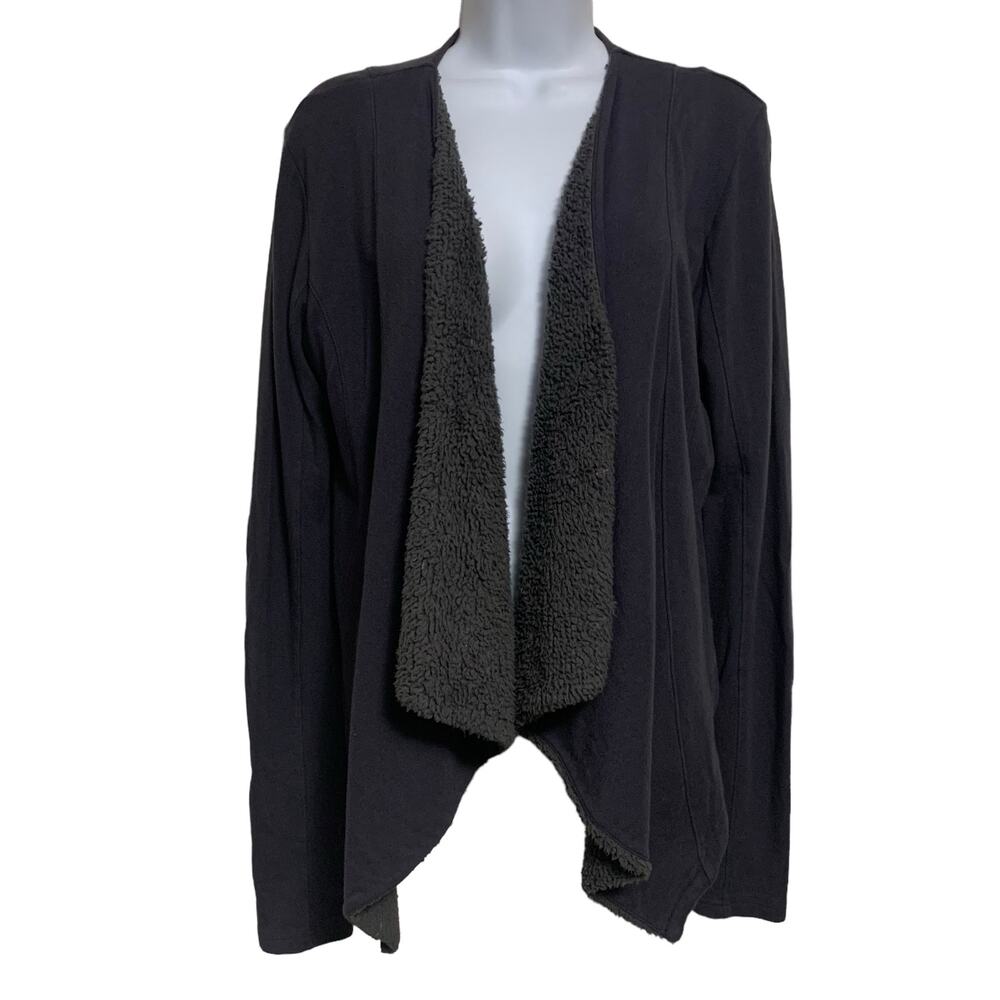Hinge Open Front Faux Fur Lined Sweater Womens Size S